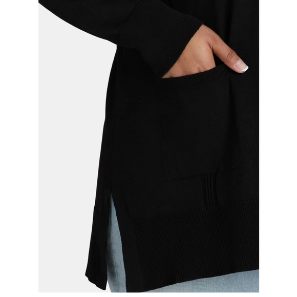 Terra & Sky Women's Size 4X (28W-30W) Fine Gauge Cardigan Lightweight Black Soot - Picture 3 of 8